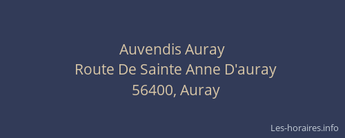 Auvendis Auray