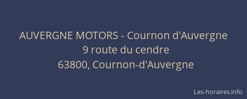 AUVERGNE MOTORS - Cournon d'Auvergne