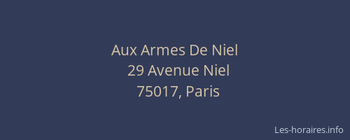 Aux Armes De Niel