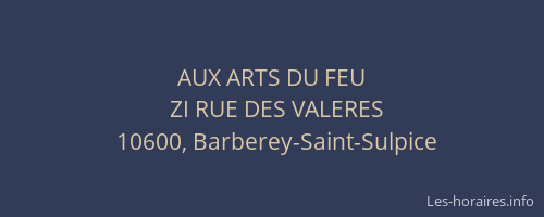 AUX ARTS DU FEU
