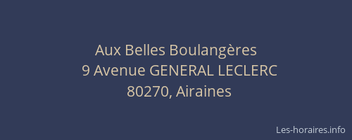Aux Belles Boulang&egrave;res