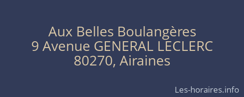 Aux Belles Boulangères
