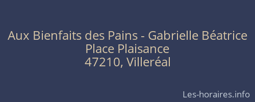 Aux Bienfaits des Pains - Gabrielle Béatrice
