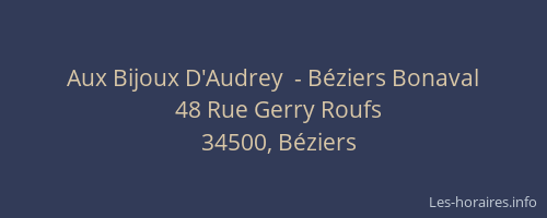Aux Bijoux D'Audrey  - Béziers Bonaval