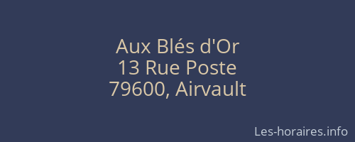 Aux Blés d'Or