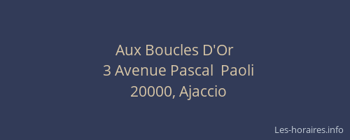 Aux Boucles D'Or