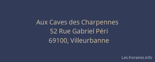 Aux Caves des Charpennes