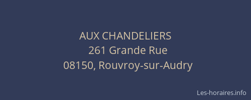 AUX CHANDELIERS