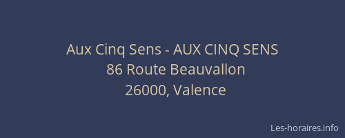 Aux Cinq Sens - AUX CINQ SENS