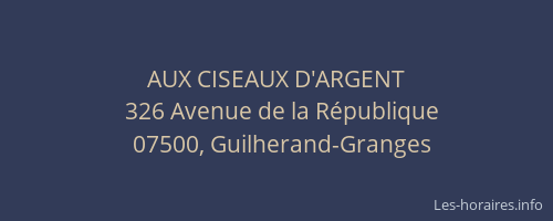 AUX CISEAUX D'ARGENT