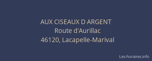 AUX CISEAUX D ARGENT