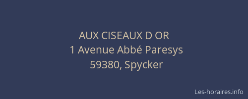 AUX CISEAUX D OR