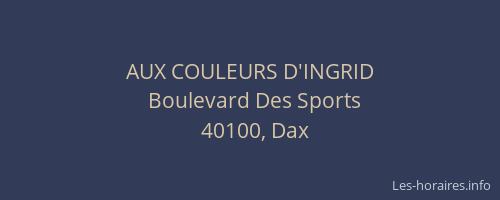 AUX COULEURS D'INGRID