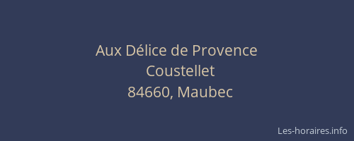 Aux D&eacute;lice de Provence