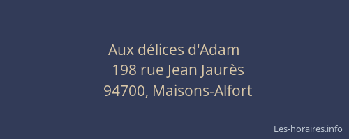 Aux d&eacute;lices d'Adam