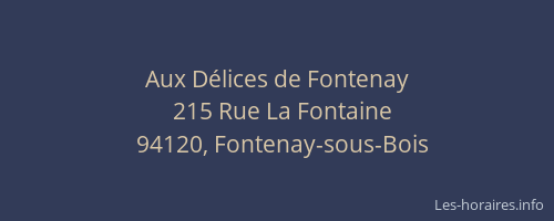 Aux D&eacute;lices de Fontenay