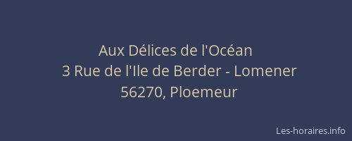 Aux D&eacute;lices de l'Oc&eacute;an