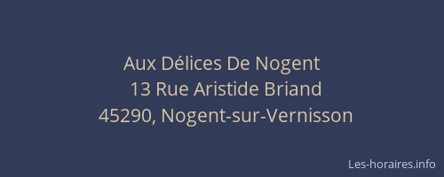 Aux D&eacute;lices De Nogent