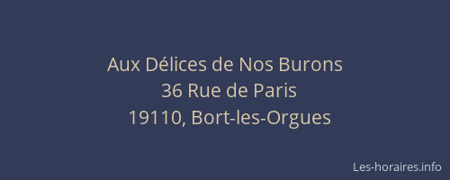 Aux D&eacute;lices de Nos Burons
