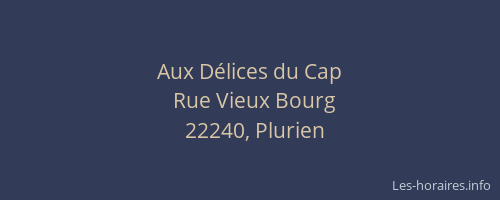 Aux D&eacute;lices du Cap