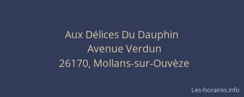 Aux D&eacute;lices Du Dauphin
