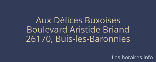 Aux Délices Buxoises