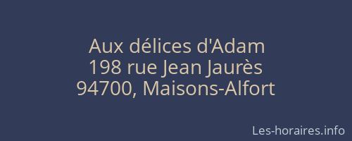 Aux délices d'Adam