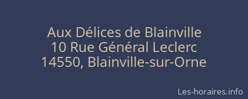 Aux Délices de Blainville