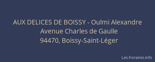 AUX DELICES DE BOISSY - Oulmi Alexandre