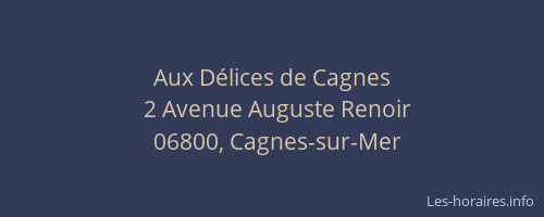 Aux Délices de Cagnes