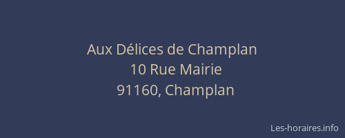 Aux Délices de Champlan