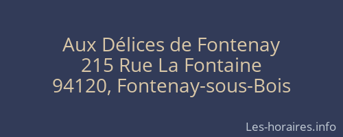 Aux Délices de Fontenay