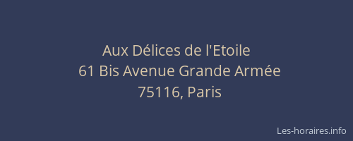 Aux Délices de l'Etoile