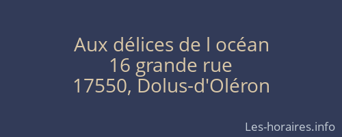 Aux délices de l océan