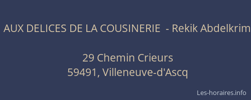 AUX DELICES DE LA COUSINERIE  - Rekik Abdelkrim