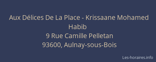 Aux Délices De La Place - Krissaane Mohamed Habib