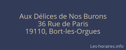 Aux Délices de Nos Burons