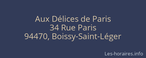 Aux Délices de Paris