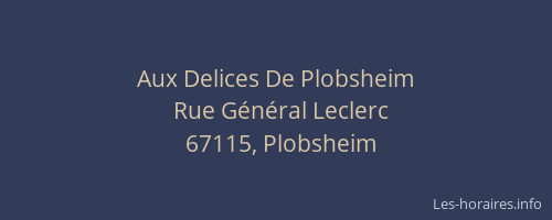 Aux Delices De Plobsheim