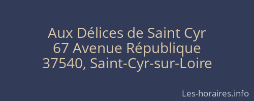 Aux Délices de Saint Cyr