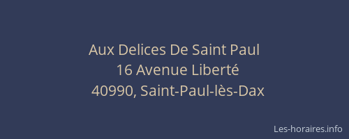 Aux Delices De Saint Paul