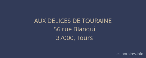 AUX DELICES DE TOURAINE