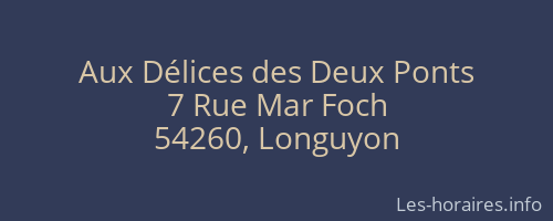 Aux Délices des Deux Ponts