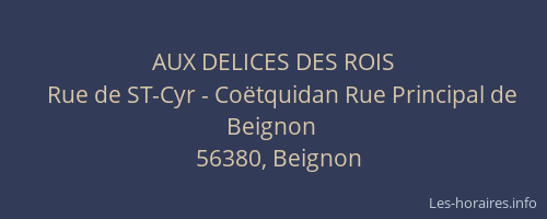 AUX DELICES DES ROIS