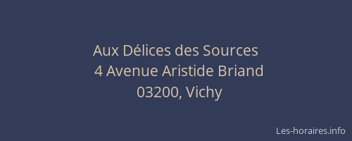 Aux Délices des Sources