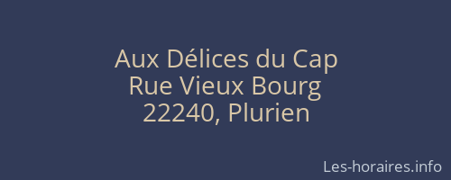 Aux Délices du Cap