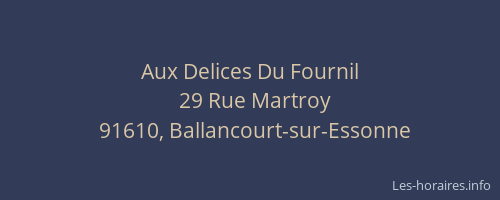 Aux Delices Du Fournil