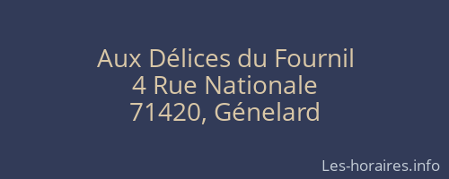 Aux Délices du Fournil