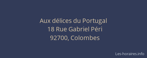 Aux délices du Portugal