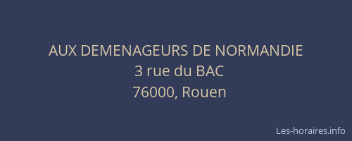 AUX DEMENAGEURS DE NORMANDIE